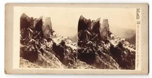 Stereo-Fotografie unbekannter Fotograf, Ansicht Chamonix, det store Isfald ved Kanten af Mer de Glace, Gletscher