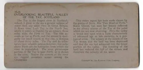 Stereo-Fotografie Keystone View Co., Meadville, Ansicht Tay / Schottland, the beautifl Valley of the Tay
