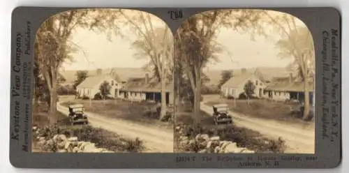 Stereo-Fotografie Keystone View Co., Meadville, Ansicht Amherst / NH., the Borthplace of Horace Greeley