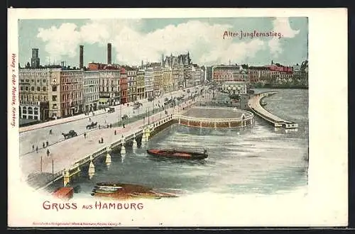 AK Hamburg-Neustadt, Blick auf den Alten Jungfernstieg