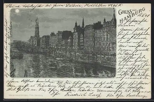 Mondschein-AK Alt-Hamburg, Am neuen Dove-Fleet