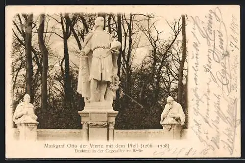 AK Berlin-Tiergarten, Siegessäule, Denkmal Markgraf Otto IV.