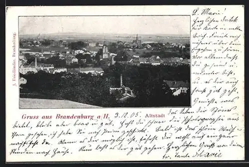 AK Brandenburg a. H., Altstadt aus der Vogelschau
