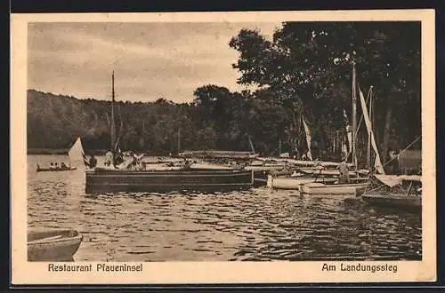 AK Berlin-Wannsee, Restaurant Pfaueninsel, Am Landungssteg
