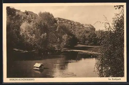 AK Berlin-Schöneberg, Partie im Stadtpark