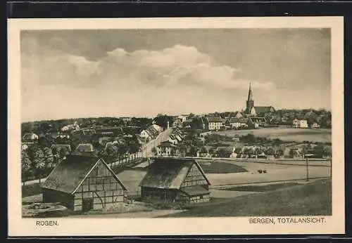 AK Bergen /Rügen, Totalansicht aus der Vogelschau