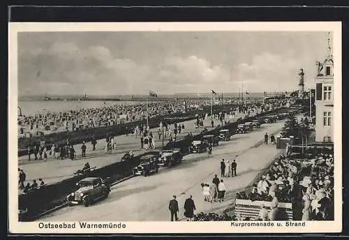 AK Warnemünde, Kurpromenade und Strand