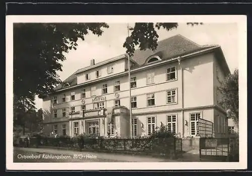 AK Ostseebad Kühlungsborn, Am Eingang in das BVG-Heim