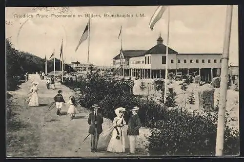 AK Brunshaupten, Friedrich Franz-Promenade m. Bädern