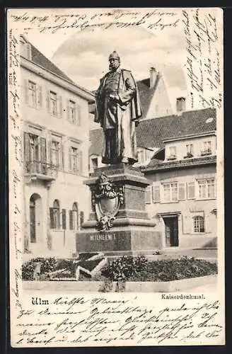AK Ulm / Donau, Denkmal Wilhelm I.