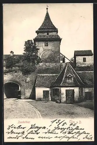 AK Ulm / Donau, Blick auf Zundeltor