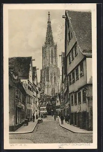 AK Ulm a. D., Blick durch die Walfischgasse auf das Münster