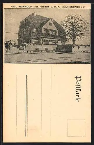 AK Reichenbach / Vogtland, Wohnhaus Architekt Paul Reinhold