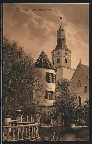 AK Neufra / Riedlingen, Idyll im Schlossgarten