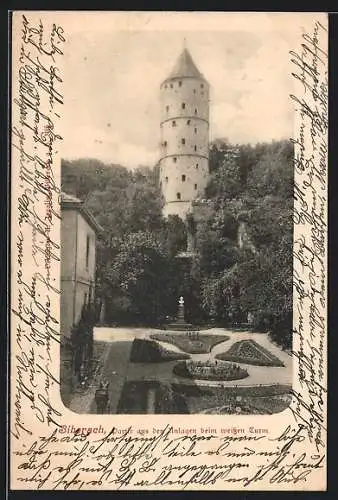 AK Biberach / Riss, Anlagen beim weissen Turm