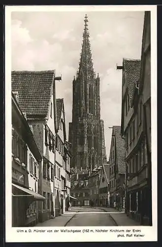 AK Ulm / Donau, Strassenpartie Walfischgasse, Münster