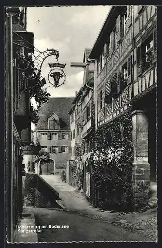 AK Meersburg am Bodensee, Steigstrasse mit Gasthaus Alfred Kauber