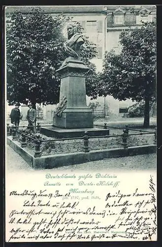 AK Meersburg am Bodensee, Denkmal Annette v. Droste-Hülshoff