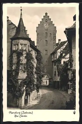 AK Meersburg /Bodensee, Strassenpartie am Obertor
