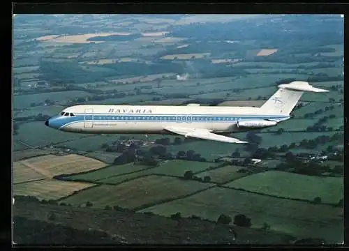 AK Flugzeug Bac Super One-Eleven Holiday-Jet der Bavaria Germanair im Flug