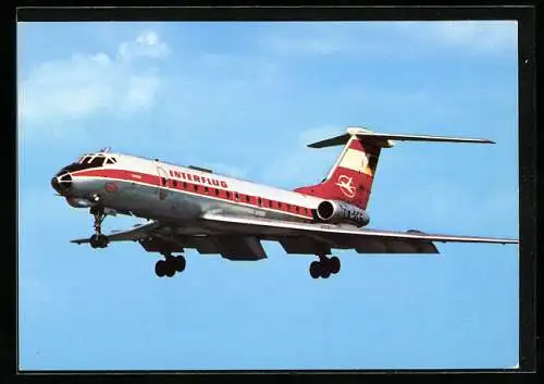 AK Das Turbinenluftstrahlverkehrsflugzeug TU 134 der Interflug