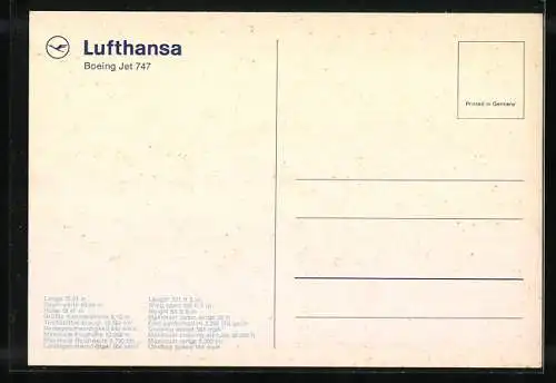 AK Lufthansa Boeing 747, Jumbojet