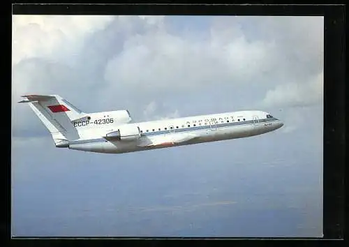 AK Flugzeug der Soviet Airlines YAK-42 in der Luft