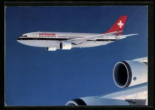 AK Flugzeug Airbus A-310-221 der Swissair in der Luft