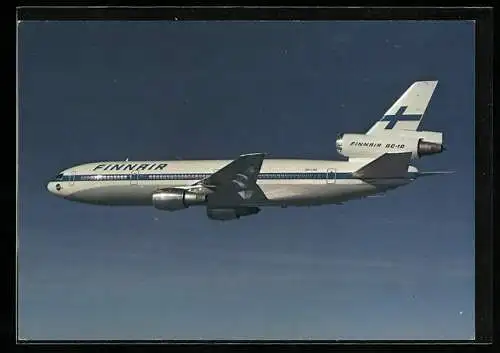 AK Flugzeug DC-10 von Finnair in der Luft