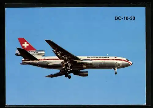 AK Flugzeug DC-10-30 TriJet der Swissair in der Luft