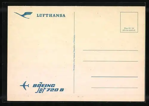 AK Flugzeug Boeing Jet 720B von Lufthansa im Flug