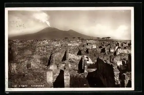 AK Pompei, Panorama mit Vesuv