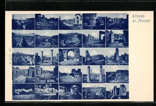 AK Pompei, Bilder der zerstörten Stadt