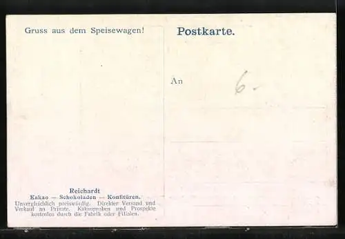 AK Hamburg-Wandsbek, Reklame der Kakao-Compagnie Theodor Reichardt, Riesenechsen