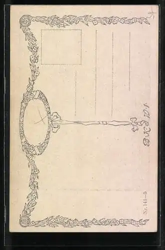 Künstler-AK Brüder Kohn (B.K.W.I) Nr. 143-5: Andante, Dame mit Blume