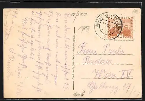 AK Strassengel bei Graz, Ortspartie mit Kirche