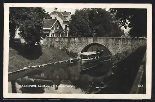 AK Klagenfurt, Lendkanal mit Dampfer Loretto