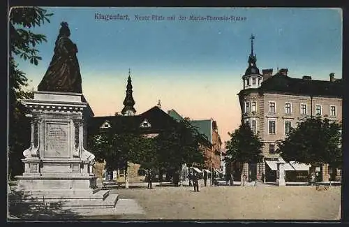AK Klagenfurt, Neuer Platz mit der Maria Theresia-Statue