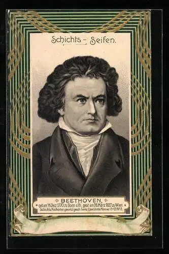 Lithographie Portrait von Beethoven, Schichts-Seifen