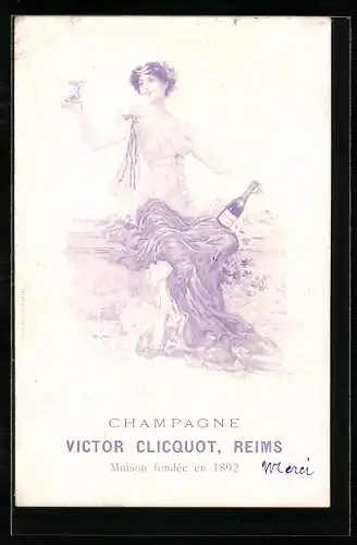 AK Reims, Champagne Victor Clicquot, Reklame