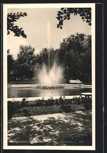 AK Klagenfurt, Schubertpark, Hochstrahlbrunnen