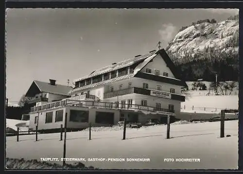 AK Tauplitz /Steiermark, Gasthof-Pension Sonnenuhr im Winter