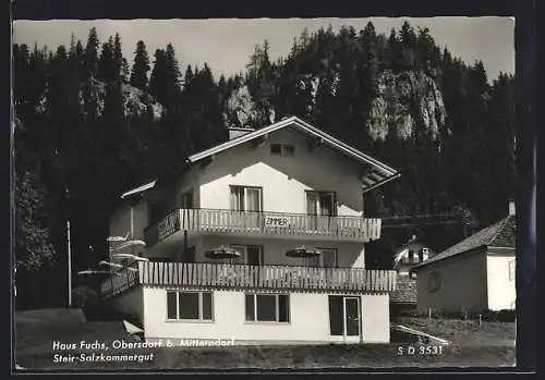 AK Mitterndorf /Salzkammergut, Hotel-Pension Haus Fuchs Obersdorf