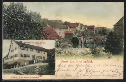 AK Brettenfeld, Gasthaus zum Lamm, Ortspartie