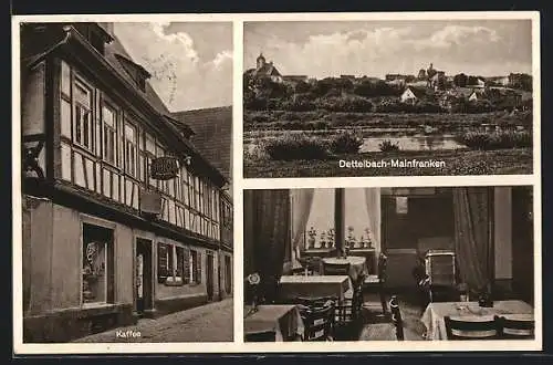 AK Dettelbach-Mainfranken, Cafe Kehl, Innenansicht, Ortspartie