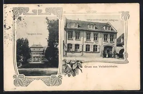 AK Veitshöchheim, Kgl. Schloss, Gasthaus zum Würzburger Hof