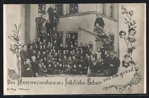 AK Windsbach, Des Pfarrwaisenhauses fröhliche Schar, 1906