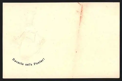 Präge-AK Würzburg, Studentenwappen des Corps Bavaria, Bavaria sei`s Panier!