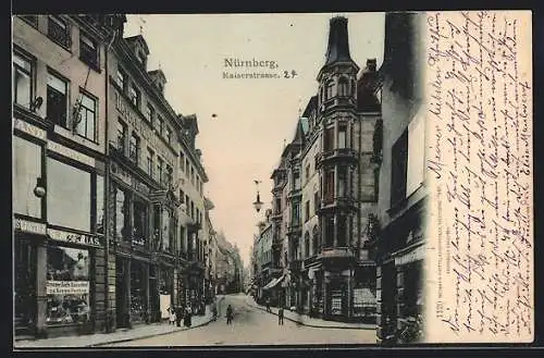 AK Nürnberg, Blick in die Kaiserstrasse