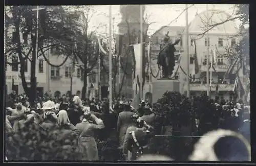 Foto-AK Coburg, Enthüllung des Josias-Denkmals